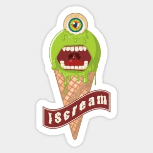 Screaming green ice cream Sticker